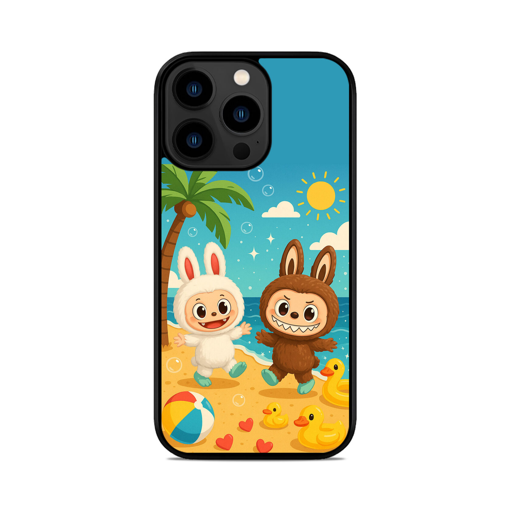 Чохол для iPhone, Samsung, Xiaomi, Huawei, Oppo, Realme LABUBU НА ПЛЯЖІ Лабубу