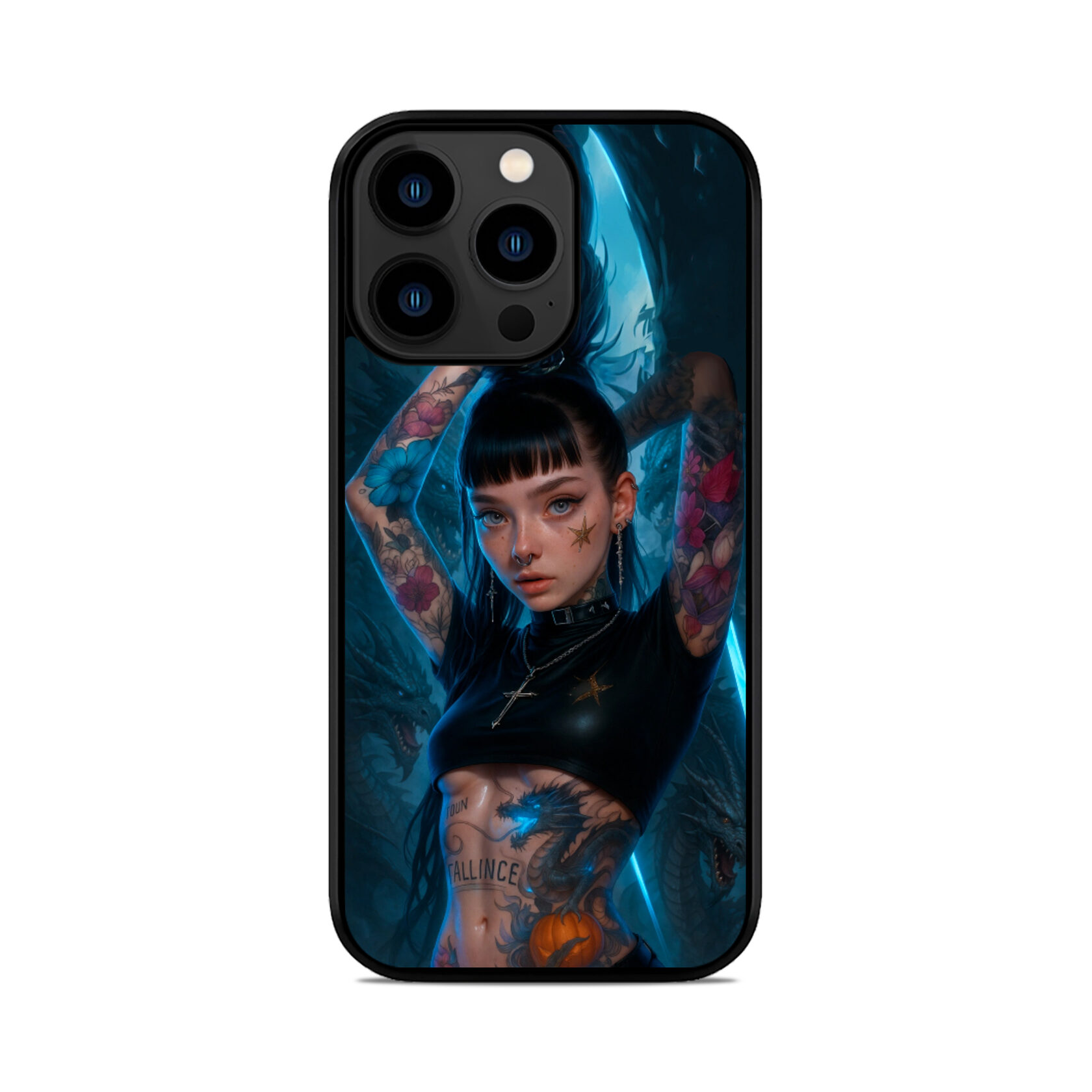 Чохол для iPhone, Samsung, Xiaomi, Huawei, Oppo, Realme АНІМЕ ДІВЧИНА ДРАКОН