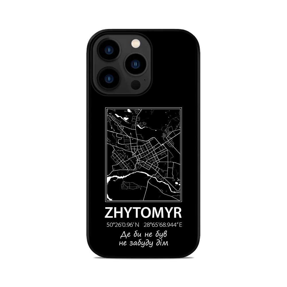 Чохол для iPhone, Samsung, Xiaomi, Huawei, Oppo, Realme мапа Zhytomyr Житомир