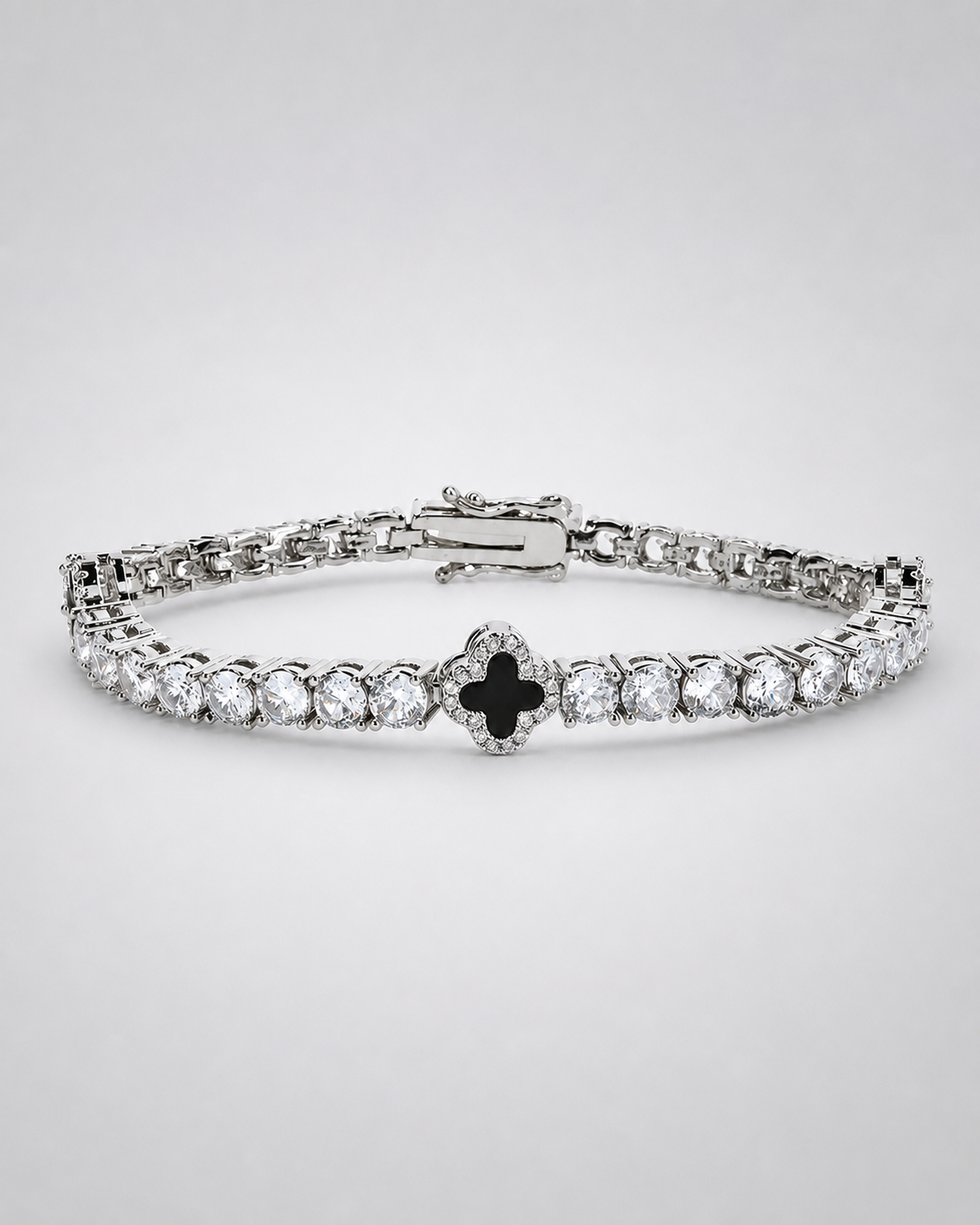 Tennis 4mm Clover Bracelet Steel ICED KYIV