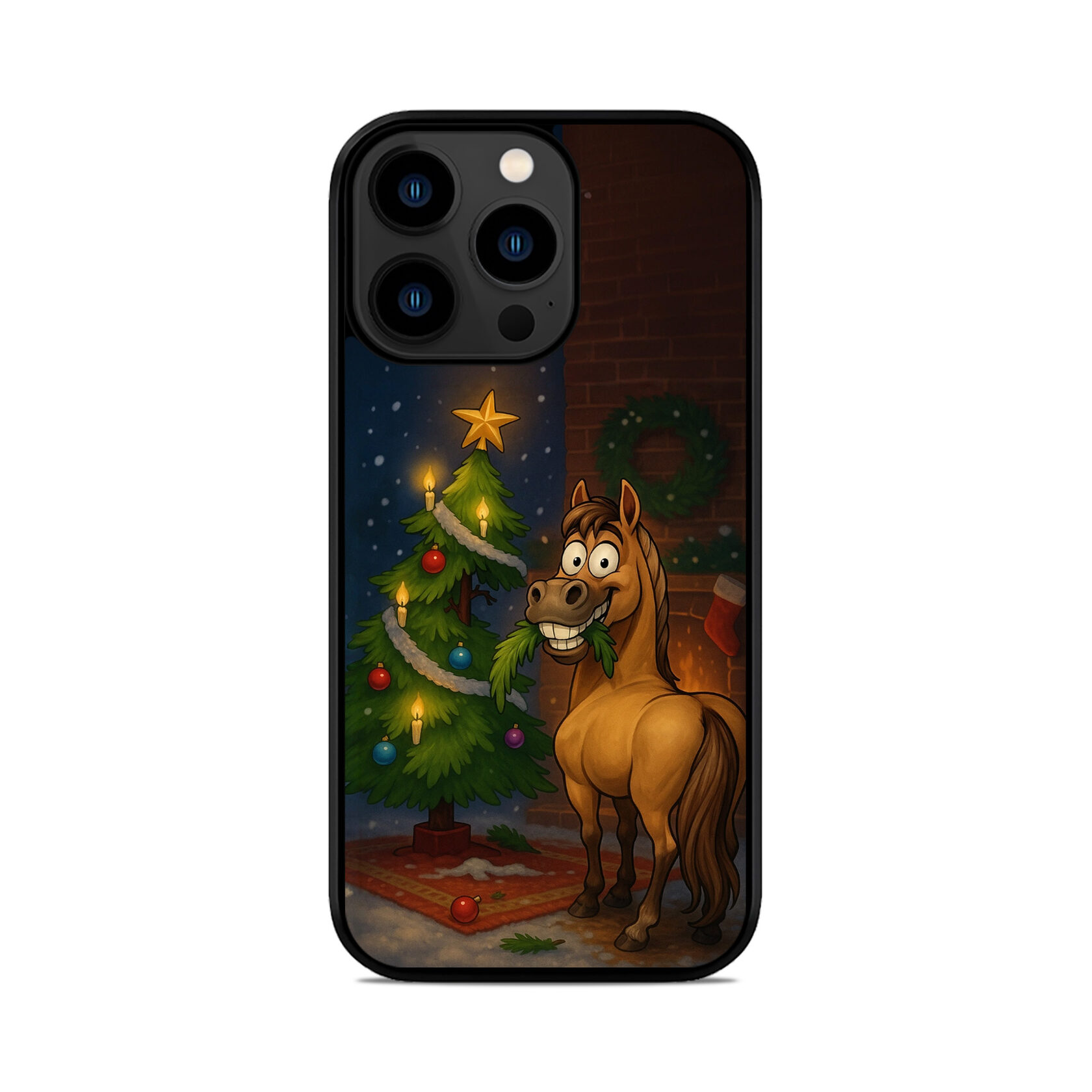 Чохол для iPhone, Samsung, Xiaomi, Huawei, Oppo, Realme РІЗДВЯНИЙ БЕЗШКЕТНИК КІНЬ