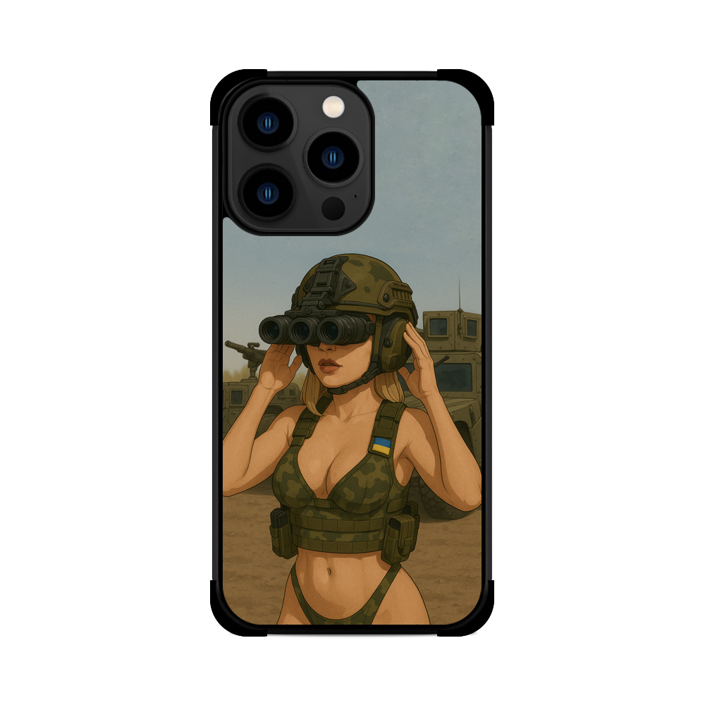 Протиударний чохол для iPhone ДІВЧИНА ЗСУ БМП