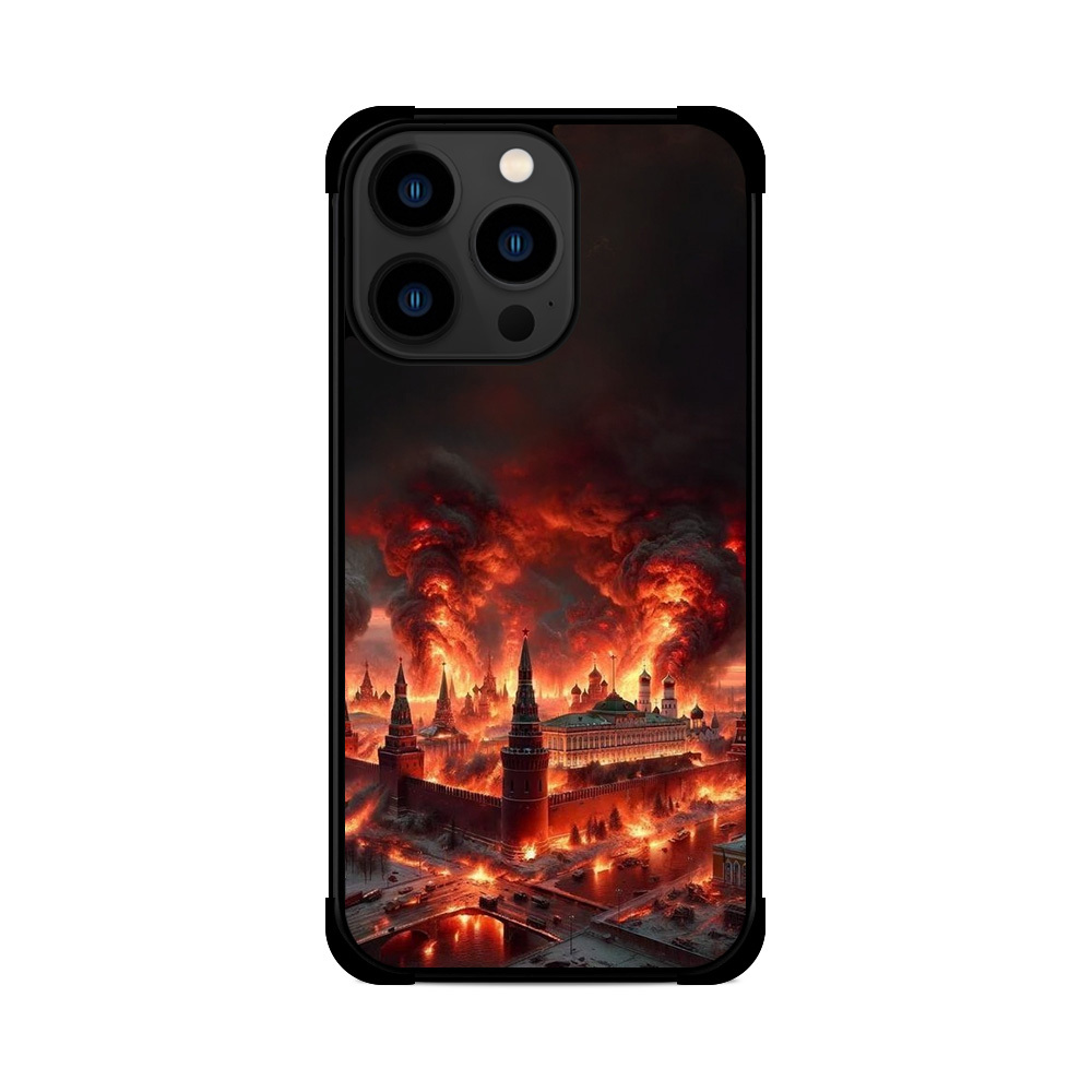 Протиударний чохол для iPhone палає московія картина