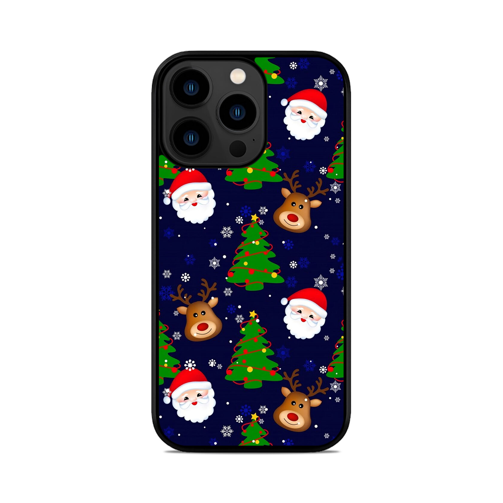Чохол для iPhone, Samsung, Xiaomi, Huawei, Oppo, Realme САНТА ОЛЕНЬ КОЛАЖ