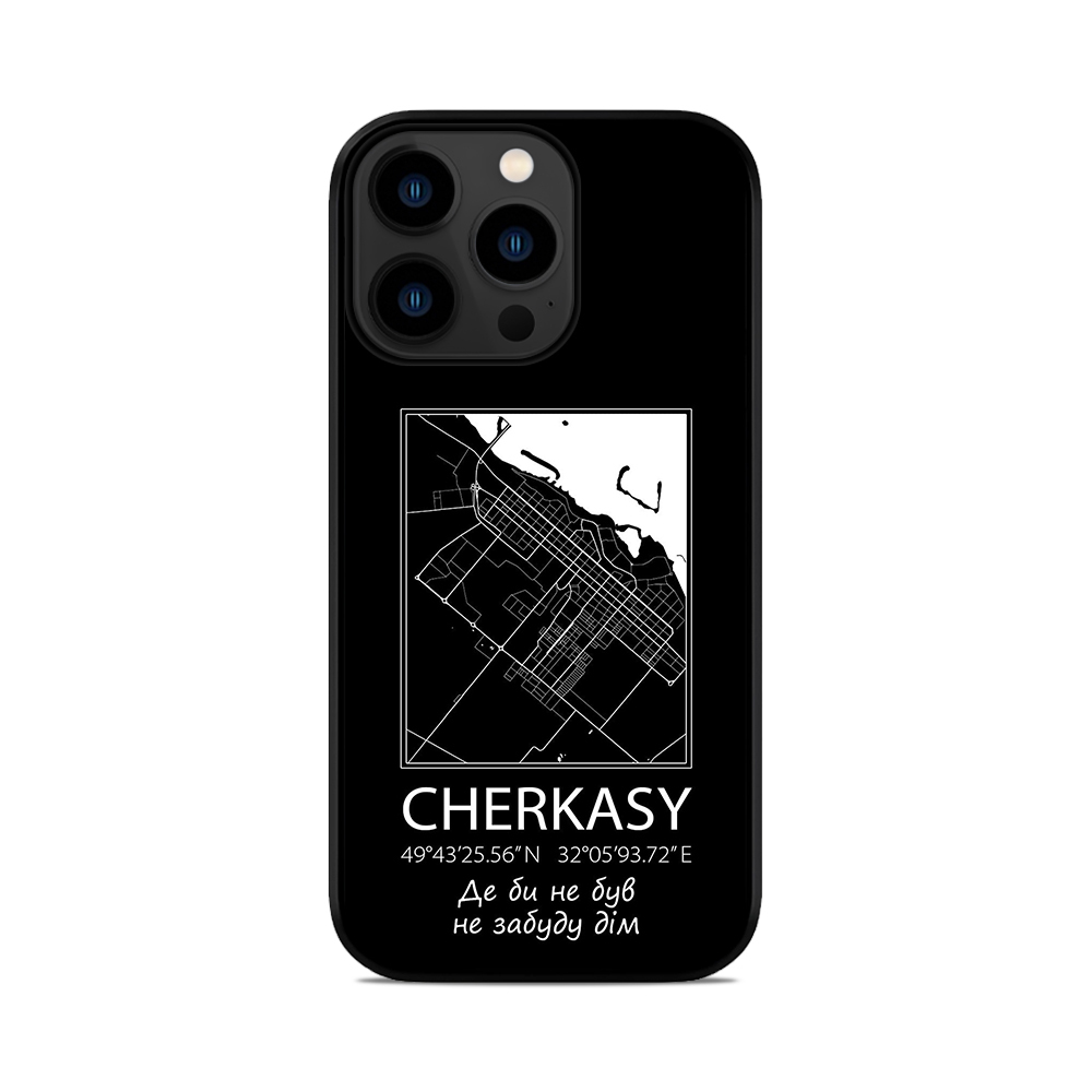 Чохол для iPhone, Samsung, Xiaomi, Huawei, Oppo, Realme мапа Cherkasy Черкаси