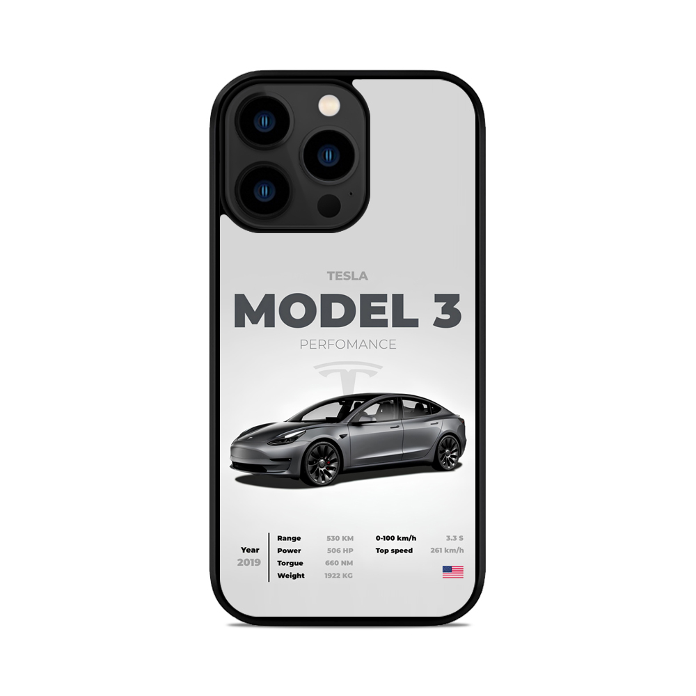 Чохол для iPhone, Samsung, Xiaomi, Huawei, Oppo, Realme TESLA MDEL 3