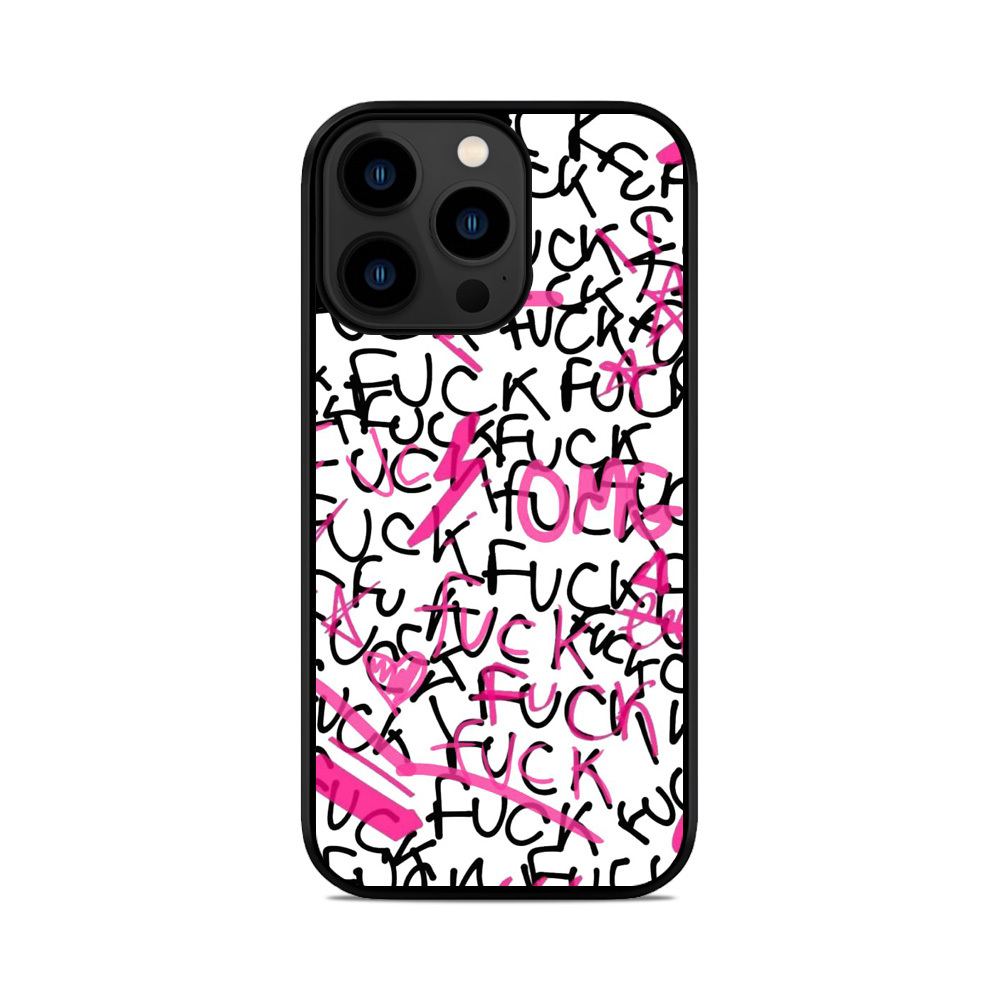 Чохол для iPhone, Samsung, Xiaomi, Huawei, Oppo, Realme графіті Fuck