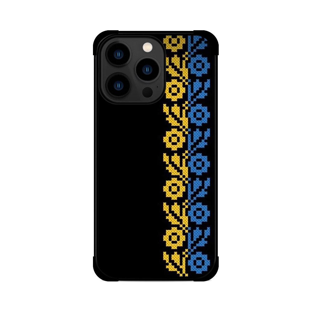 Протиударний чохол для iPhone Вишиванка Жовто Синя