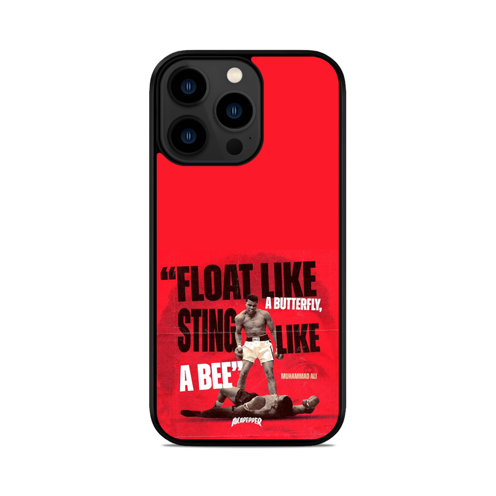 Чохол для iPhone, Samsung, Xiaomi, Huawei, Oppo, Realme Muhammad Ali Метелик Бджола Фон Червоний