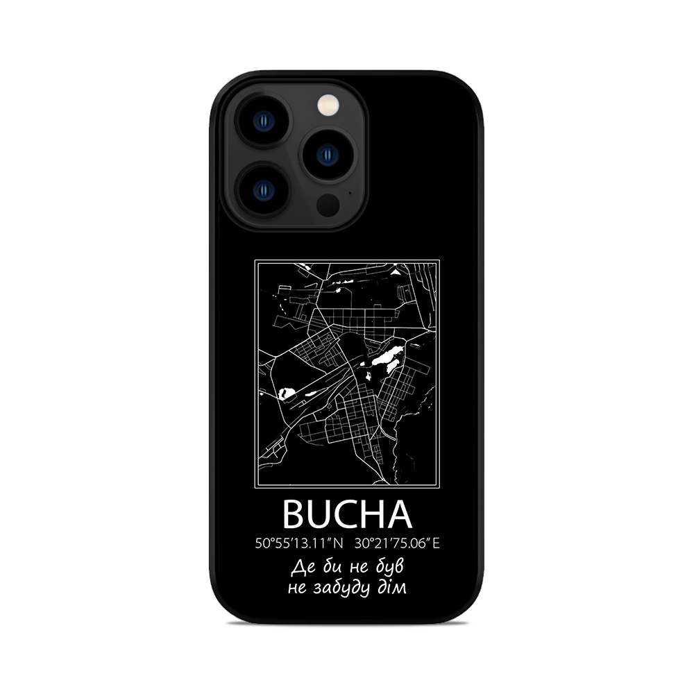 Чохол для iPhone, Samsung, Xiaomi, Huawei, Oppo, Realme мапа Bucha Буча