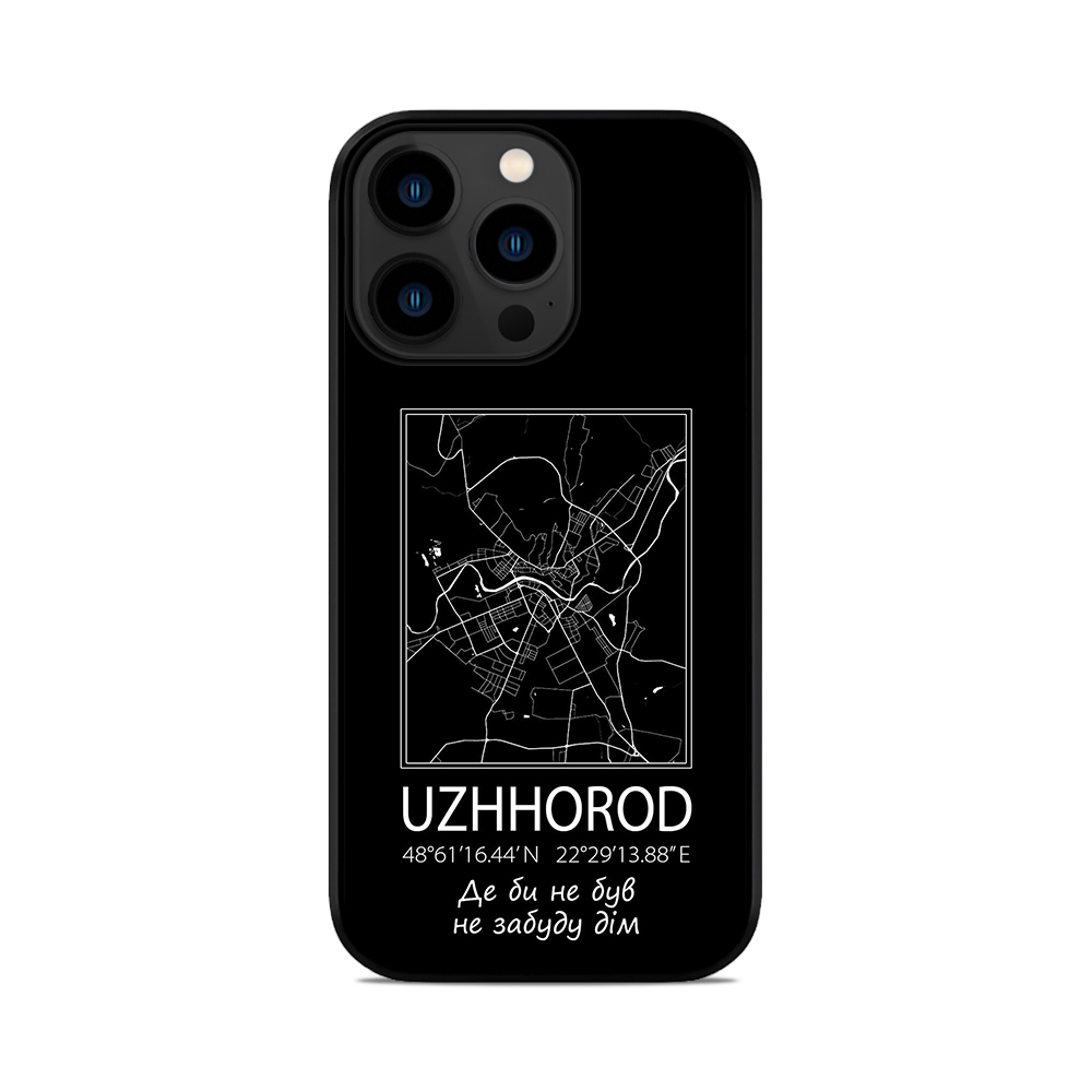 Чохол для iPhone, Samsung, Xiaomi, Huawei, Oppo, Realme мапа Uzhhorod Ужгород