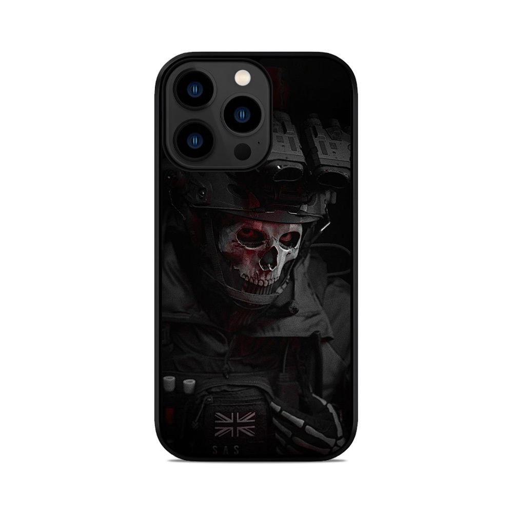Чохол для iPhone, Samsung, Xiaomi, Huawei, Oppo, Realme callofduty GHOST ЧБ