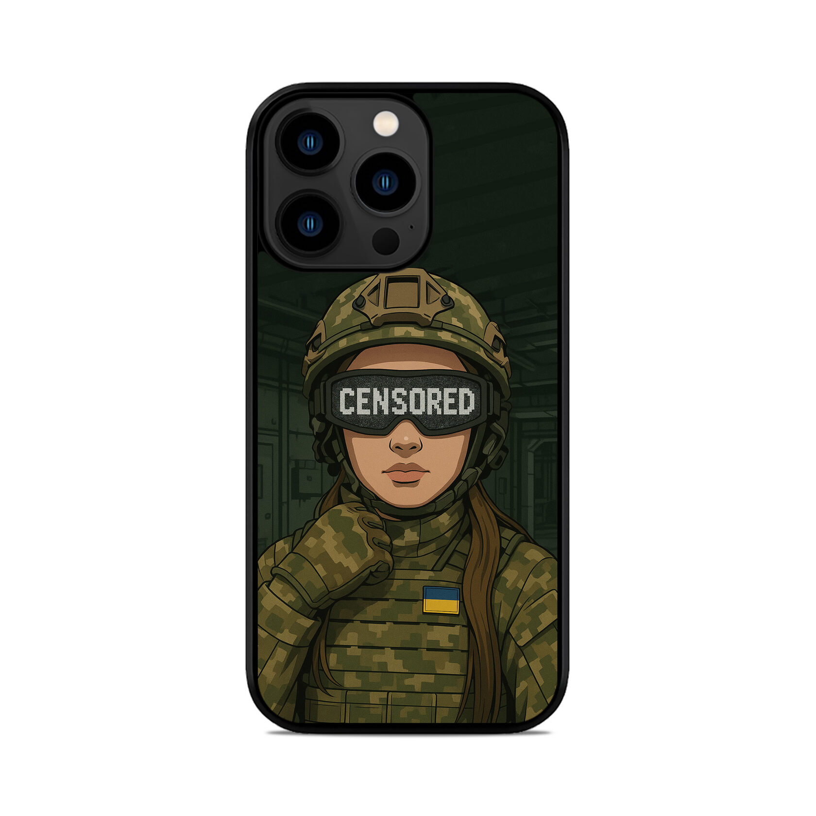 Чохол для iPhone, Samsung, Xiaomi, Huawei, Oppo, Realme ЦЕНЗУРА ЗСУ ДІВЧИНА