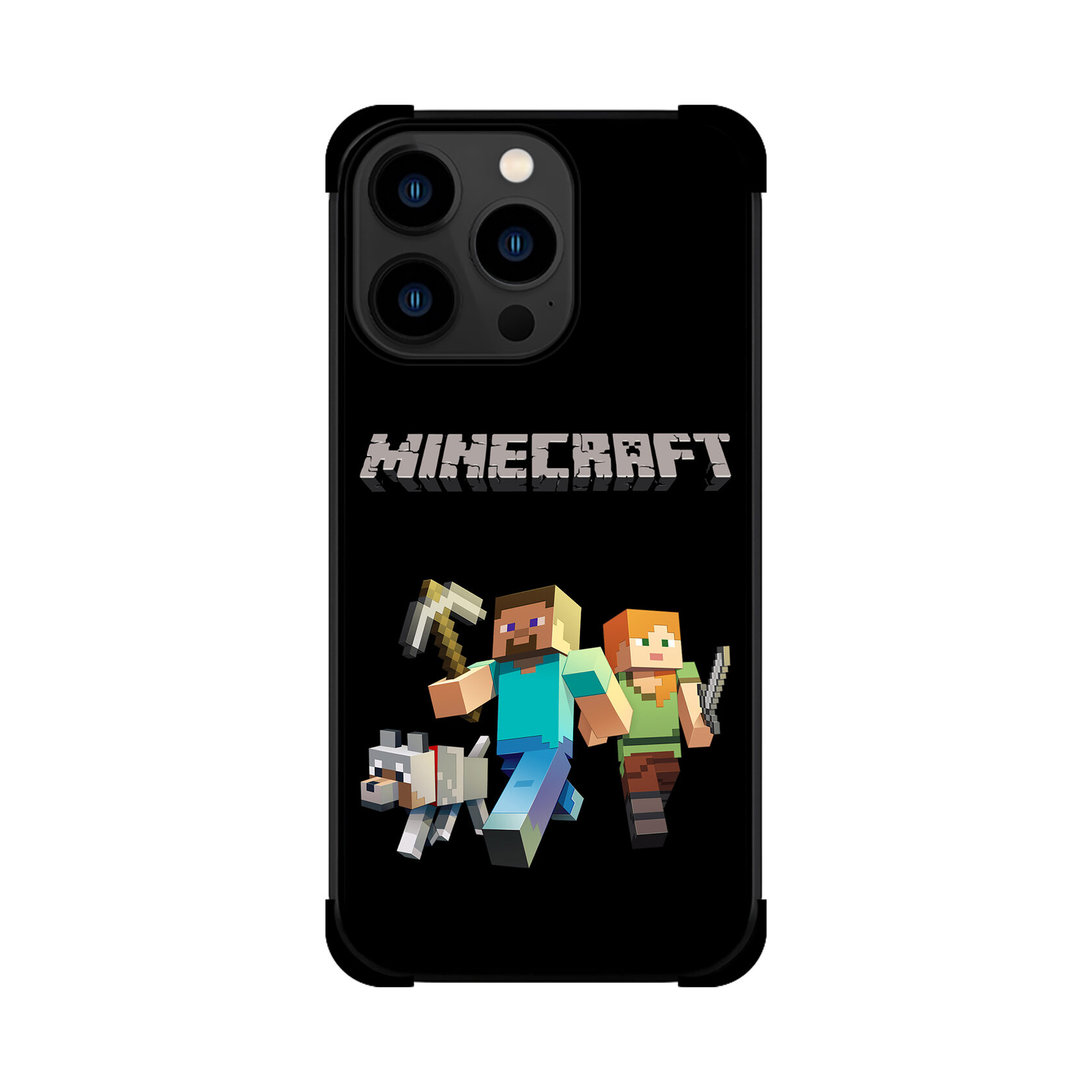 Протиударний чохол для iPhone Minecraft Двоє Гравців Пес