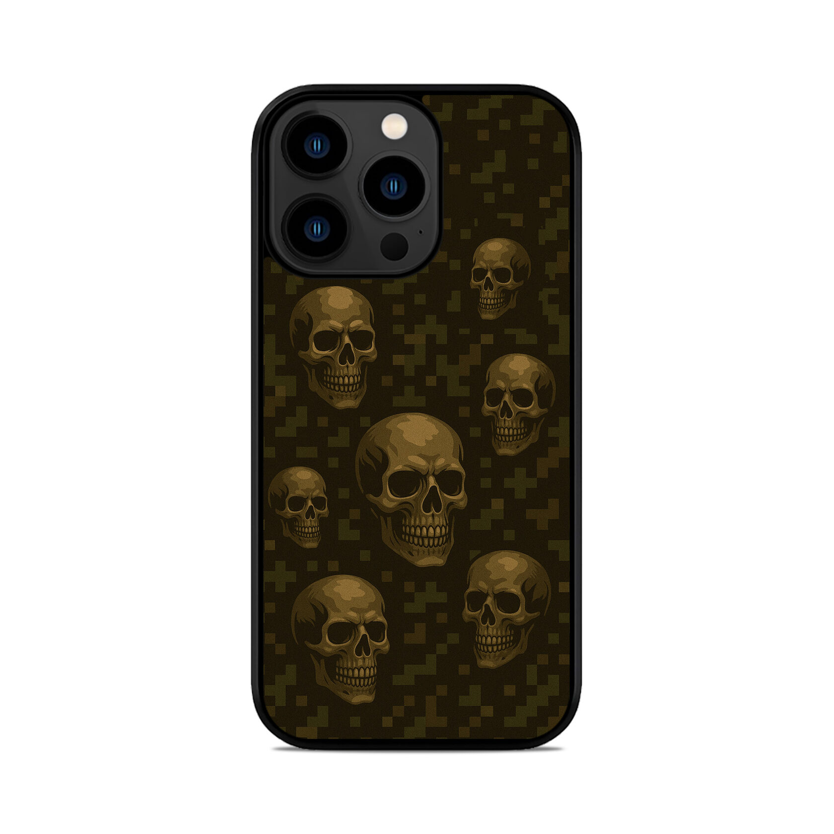 Чохол для iPhone, Samsung, Xiaomi, Huawei, Oppo, Realme ЧЕРЕП ПІКСЕЛЬ