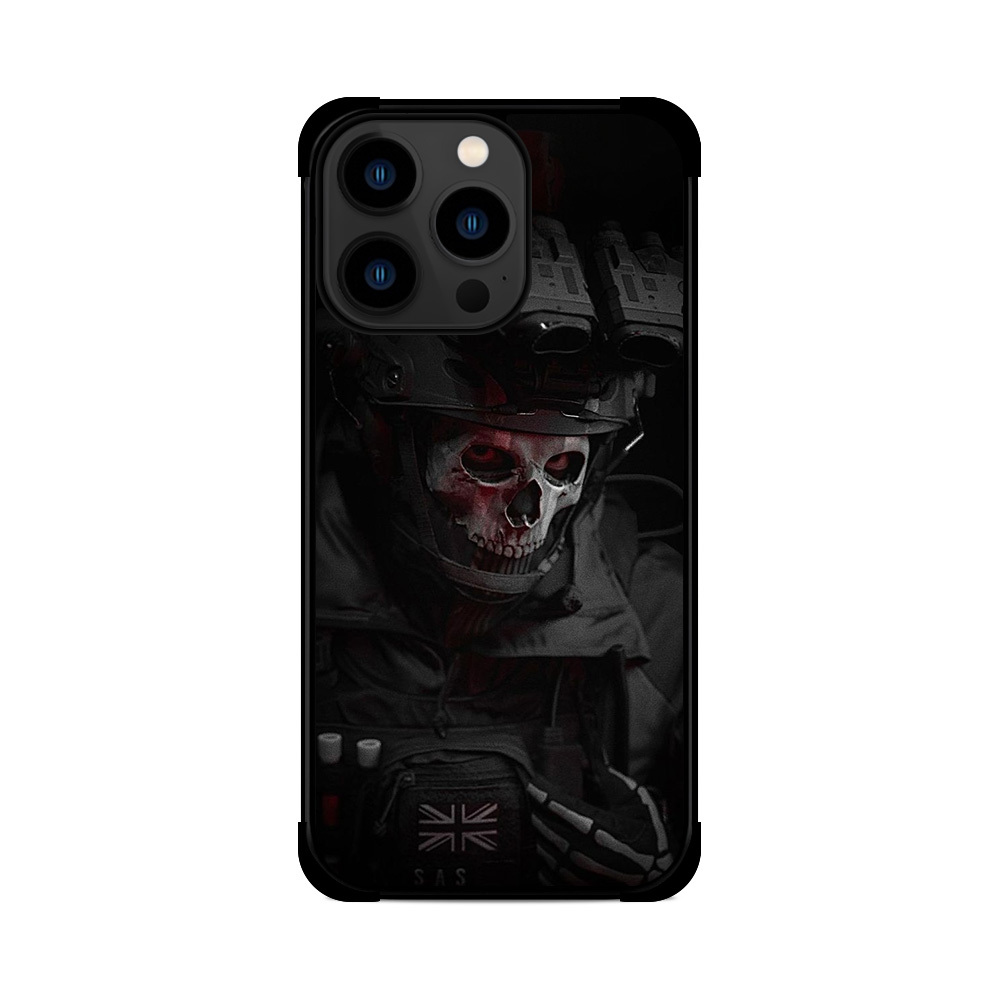 Протиударний чохол для iPhone callofduty GHOST ЧБ
