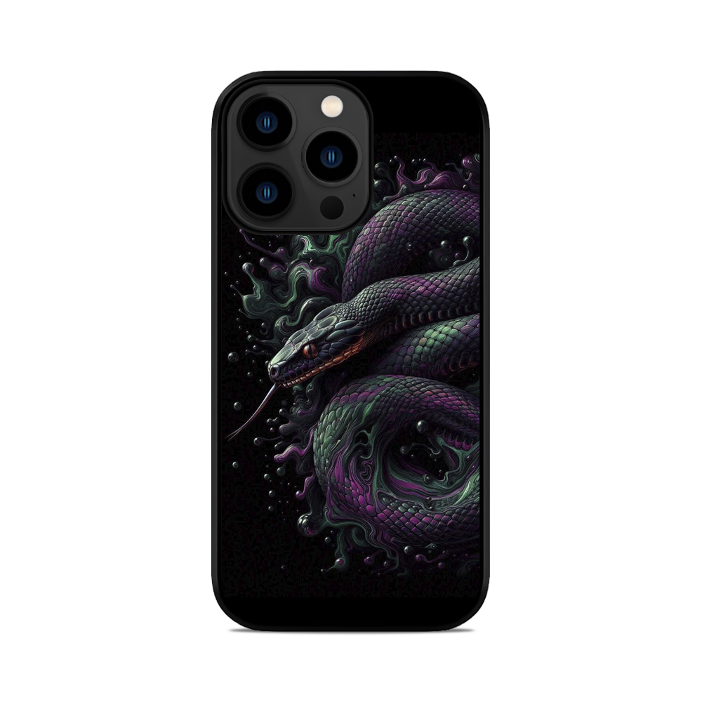 Чохол для iPhone, Samsung, Xiaomi, Huawei, Oppo, Realme Змія Чорна