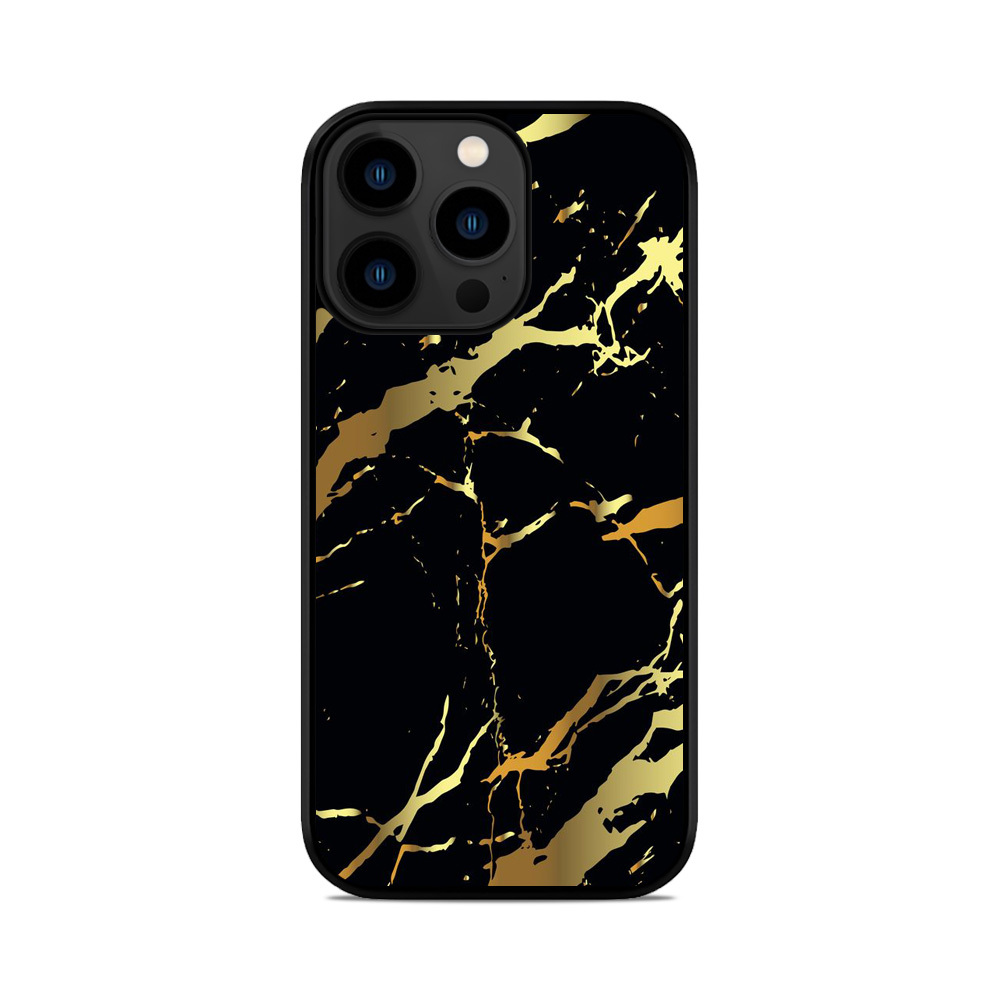 Чохол для iPhone, Samsung, Xiaomi, Huawei, Oppo, Realme мармур Темне Золото