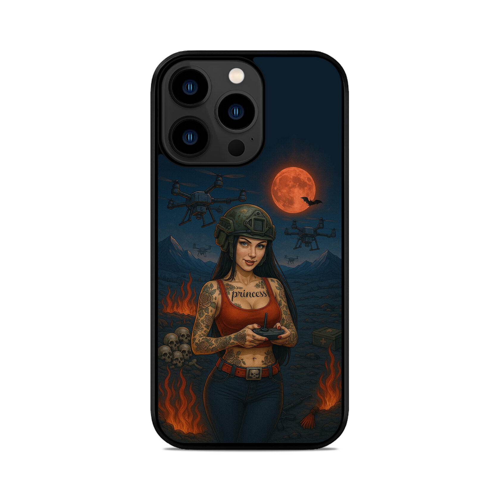 Чохол для iPhone, Samsung, Xiaomi, Huawei, Oppo, Realme НІЧНІ ВАМПІРИ ДРОН БПЛА