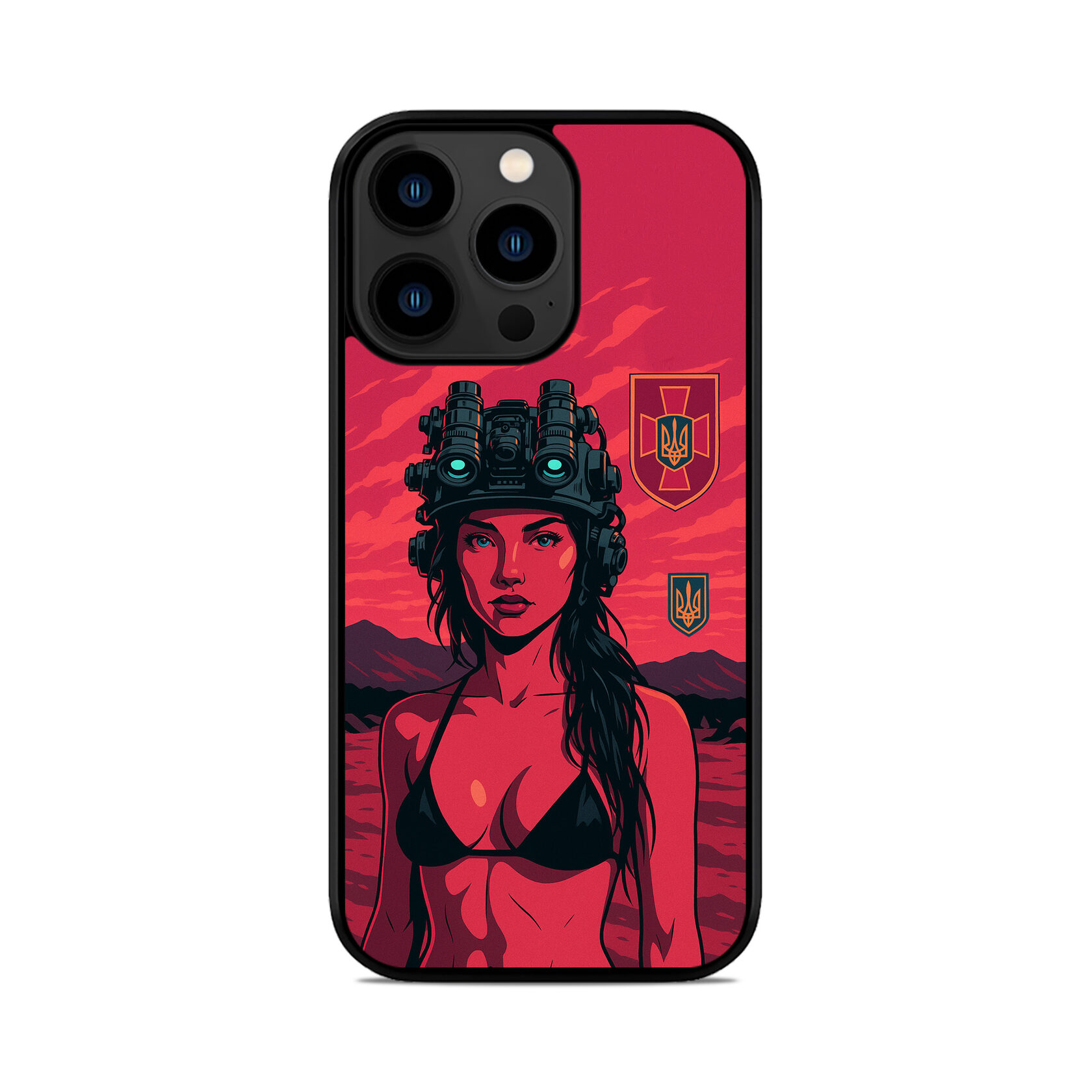Чохол для iPhone, Samsung, Xiaomi, Huawei, Oppo, Realme ЗСУ НІЧНЕ ПОЛЮВАННЯ ДІВЧИНА
