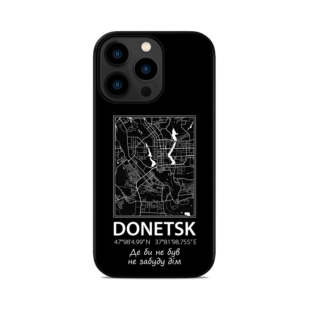 Чохол для iPhone, Samsung, Xiaomi, Huawei, Oppo, Realme мапа Donetsk Донецьк