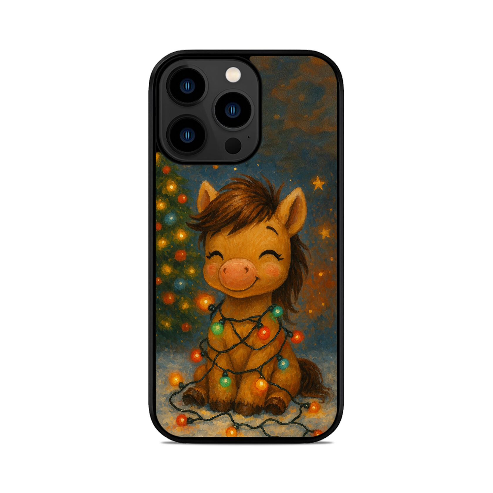 Чохол для iPhone, Samsung, Xiaomi, Huawei, Oppo, Realme НОВОРІЧНИЙ КОНИК