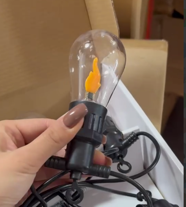 Ретро-гірлянда вулична 10 LED, імітація вогню