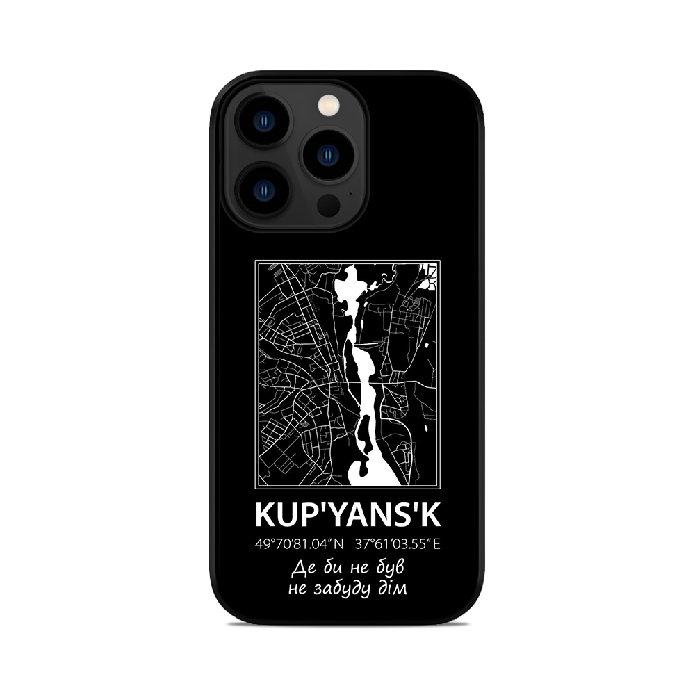 Чохол для iPhone, Samsung, Xiaomi, Huawei, Oppo, Realme мапа Kupyansk Купянськ
