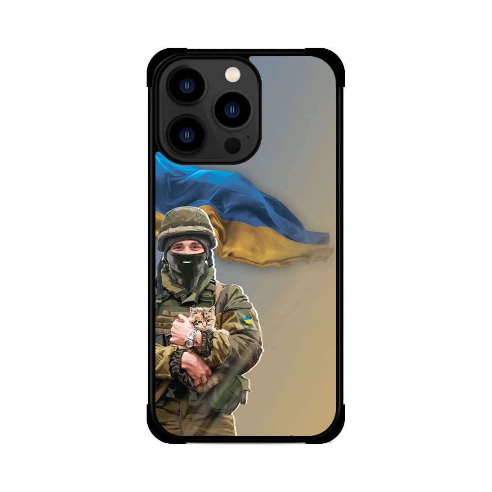 Протиударний чохол для iPhone ЗСУ КІШКА