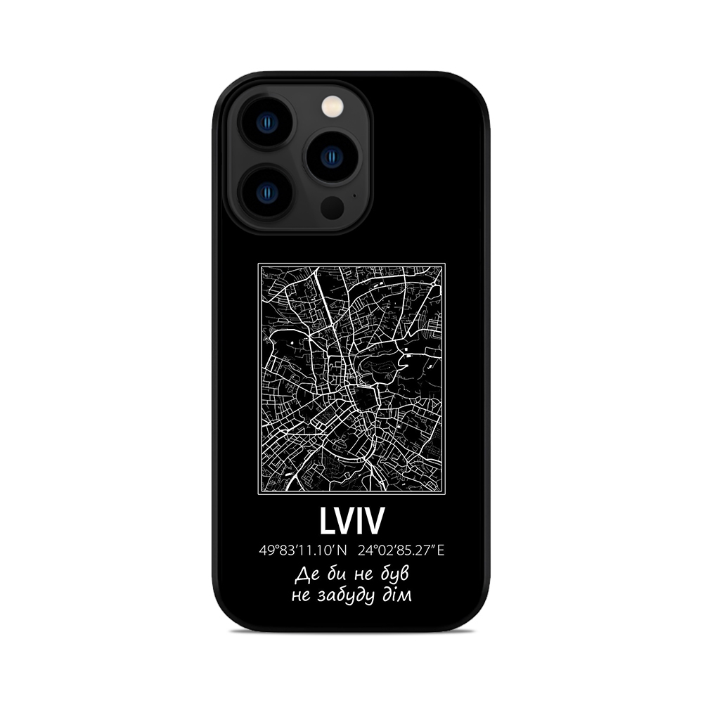 Чохол для iPhone, Samsung, Xiaomi, Huawei, Oppo, Realme мапа Lviv Львів