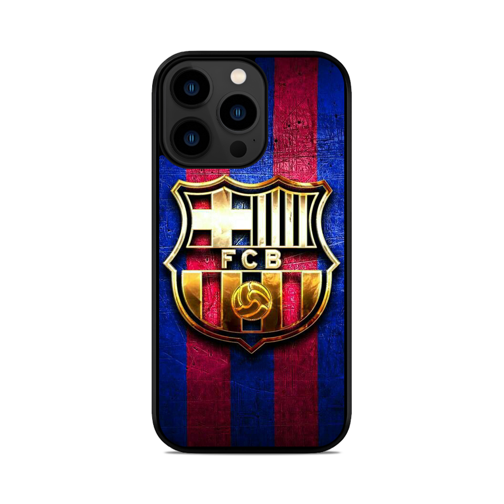 Чохол для iPhone, Samsung, Xiaomi, Huawei, Oppo, Realme Barcelona FC Лого метал