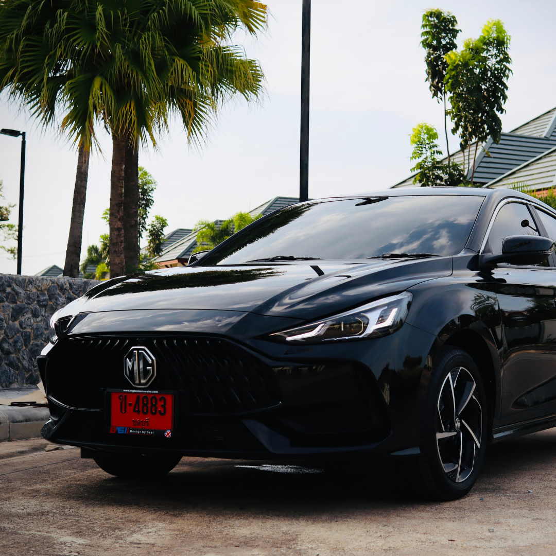 New model MG 5 rental car in Pattaya