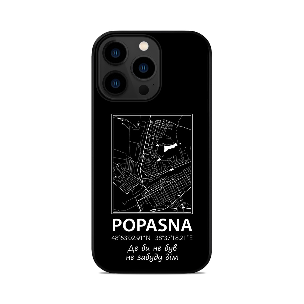 Чохол для iPhone, Samsung, Xiaomi, Huawei, Oppo, Realme мапа Popasna Попасна