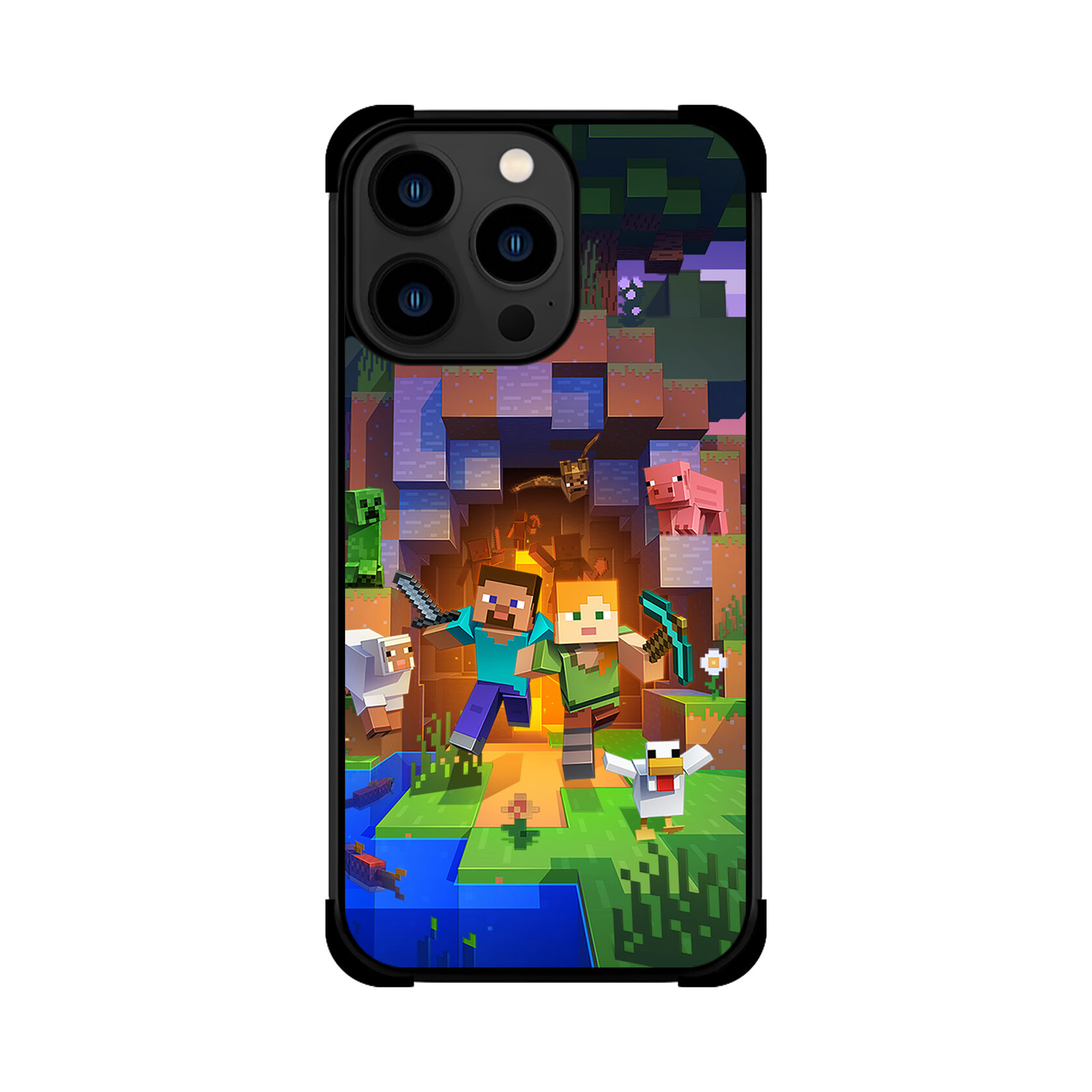 Протиударний чохол для iPhone Minecraft Двоє Гравців