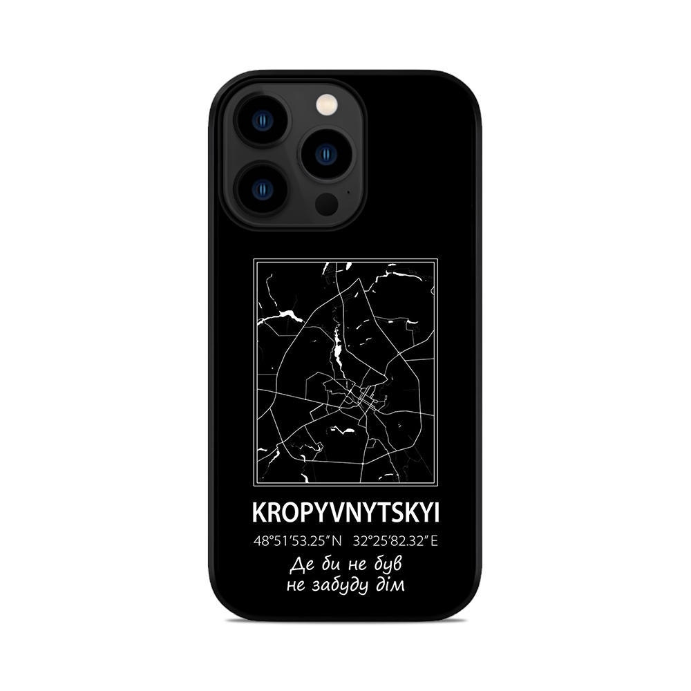 Чохол для iPhone, Samsung, Xiaomi, Huawei, Oppo, Realme мапа Kropyvnytskyi Кропивницький