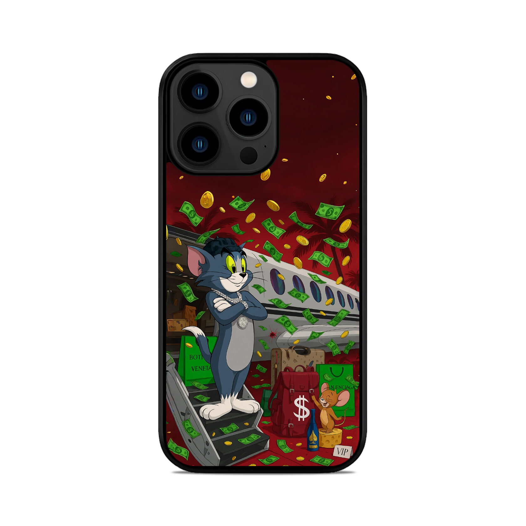 Чохол для iPhone, Samsung, Xiaomi, Huawei, Oppo, Realme ТОМ ДЖЕРІ ЛІТАК