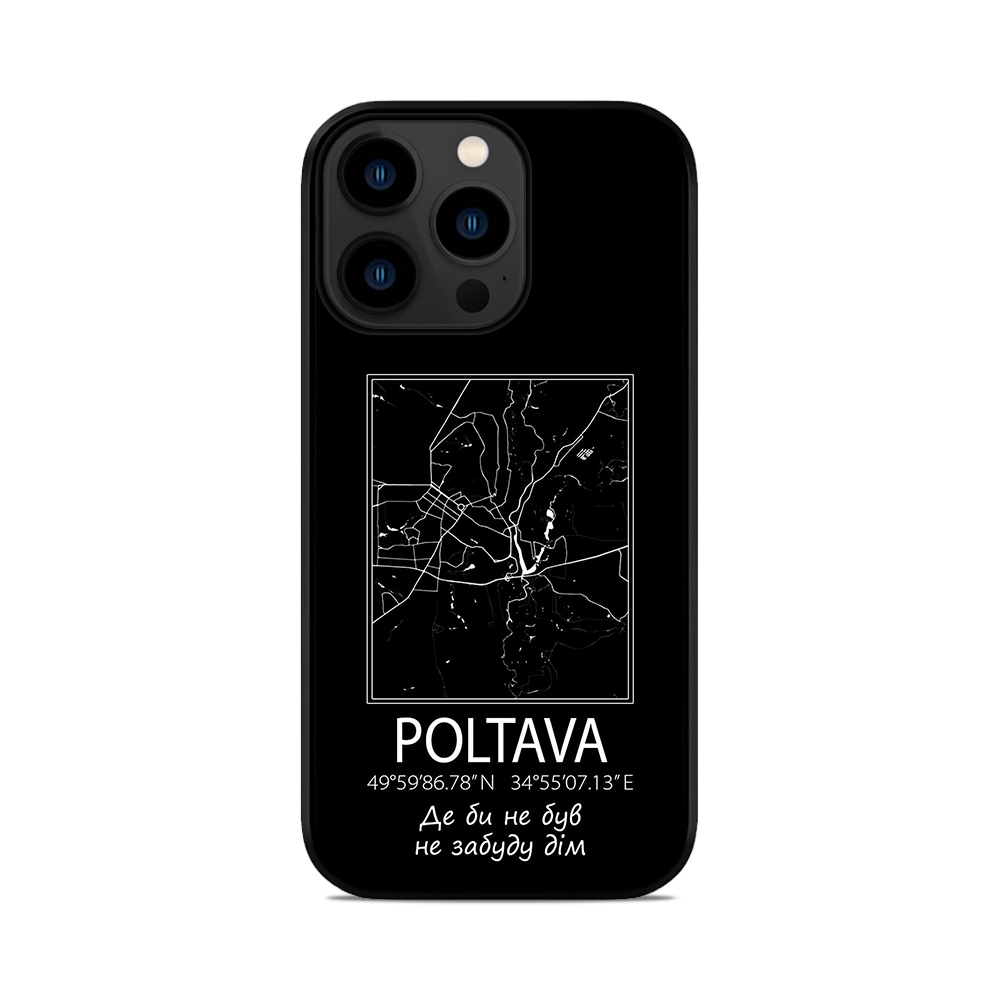Чохол для iPhone, Samsung, Xiaomi, Huawei, Oppo, Realme мапа Poltava Полтава