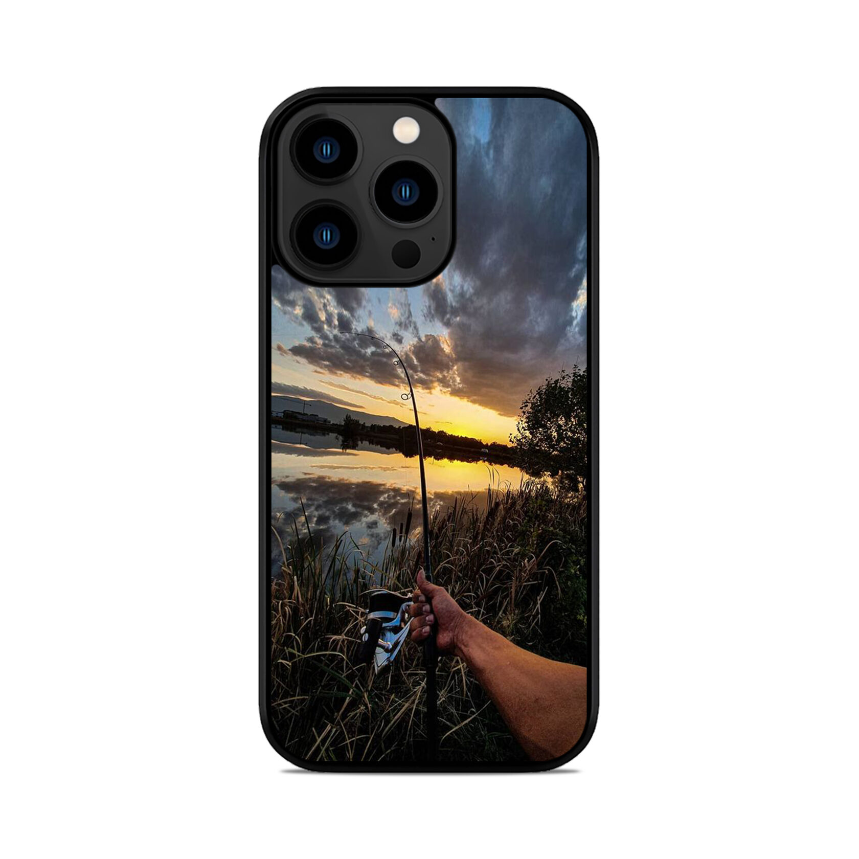 Чохол для iPhone, Samsung, Xiaomi, Huawei, Oppo, Realme Рибак Камеші Захід Сонця