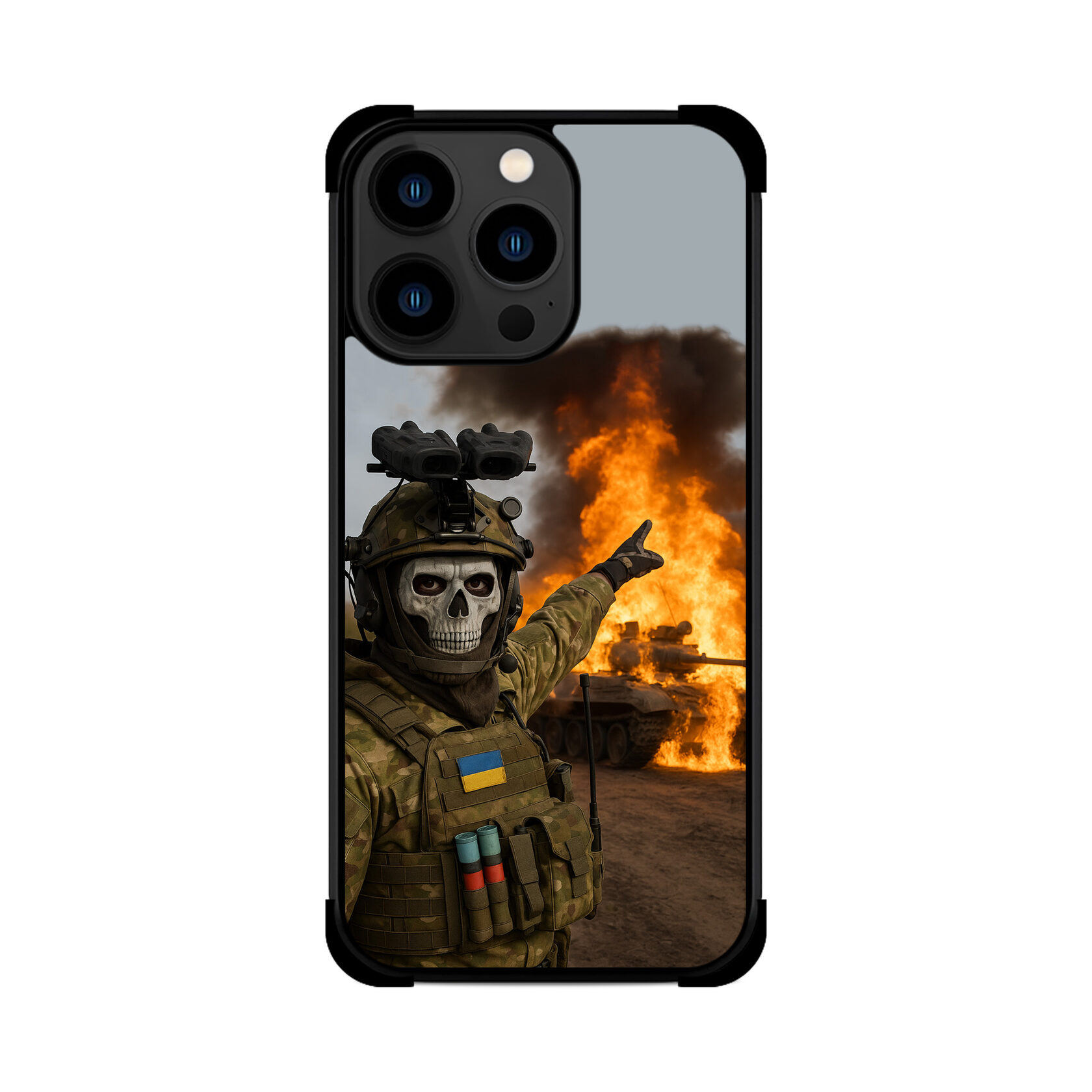 Протиударний чохол для iPhone ПРИВИД ПАЛАЄ ТАНК ЗСУ