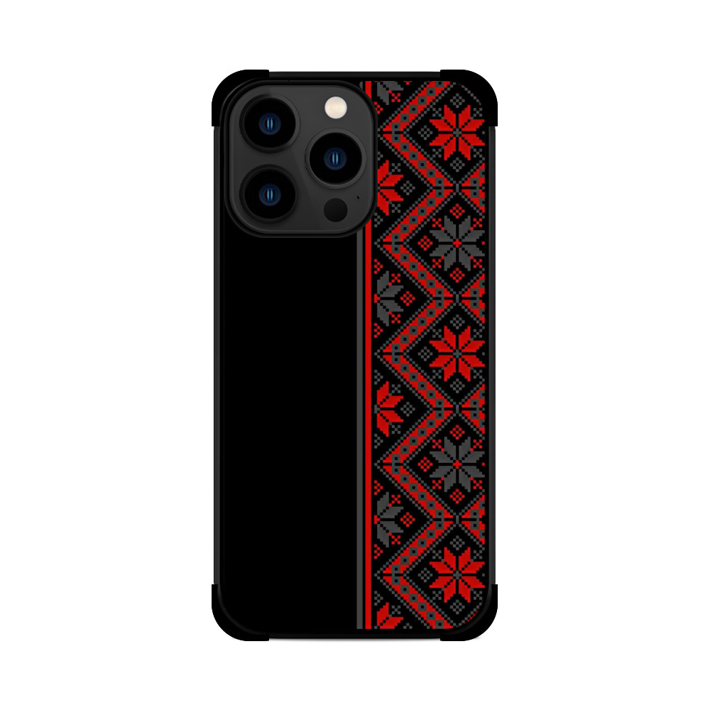 Протиударний чохол для iPhone Вишиванка Полоска Справа