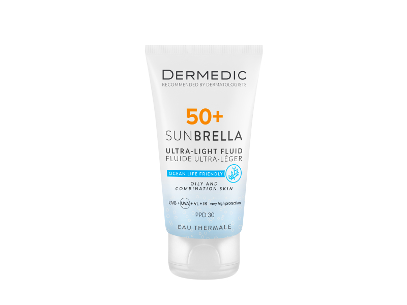 Dermedic SUNBRELLA Fluid protectie solara SPF50 ten gras/mixt