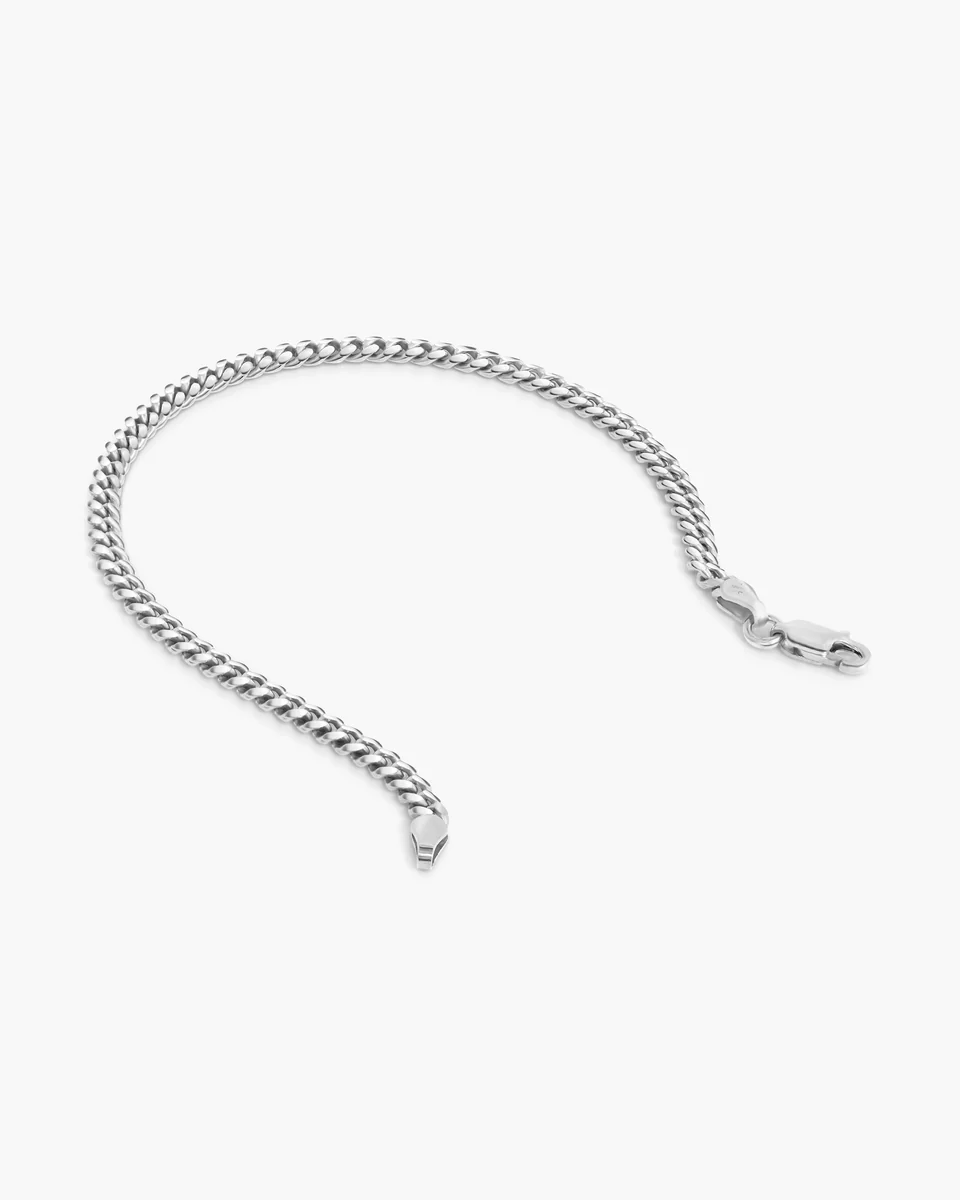 Cuban Link 4mm Silver 925 Bracelet ICED KYIV