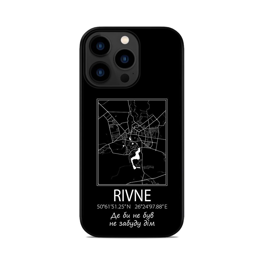 Чохол для iPhone, Samsung, Xiaomi, Huawei, Oppo, Realme мапа Rivne Рівне
