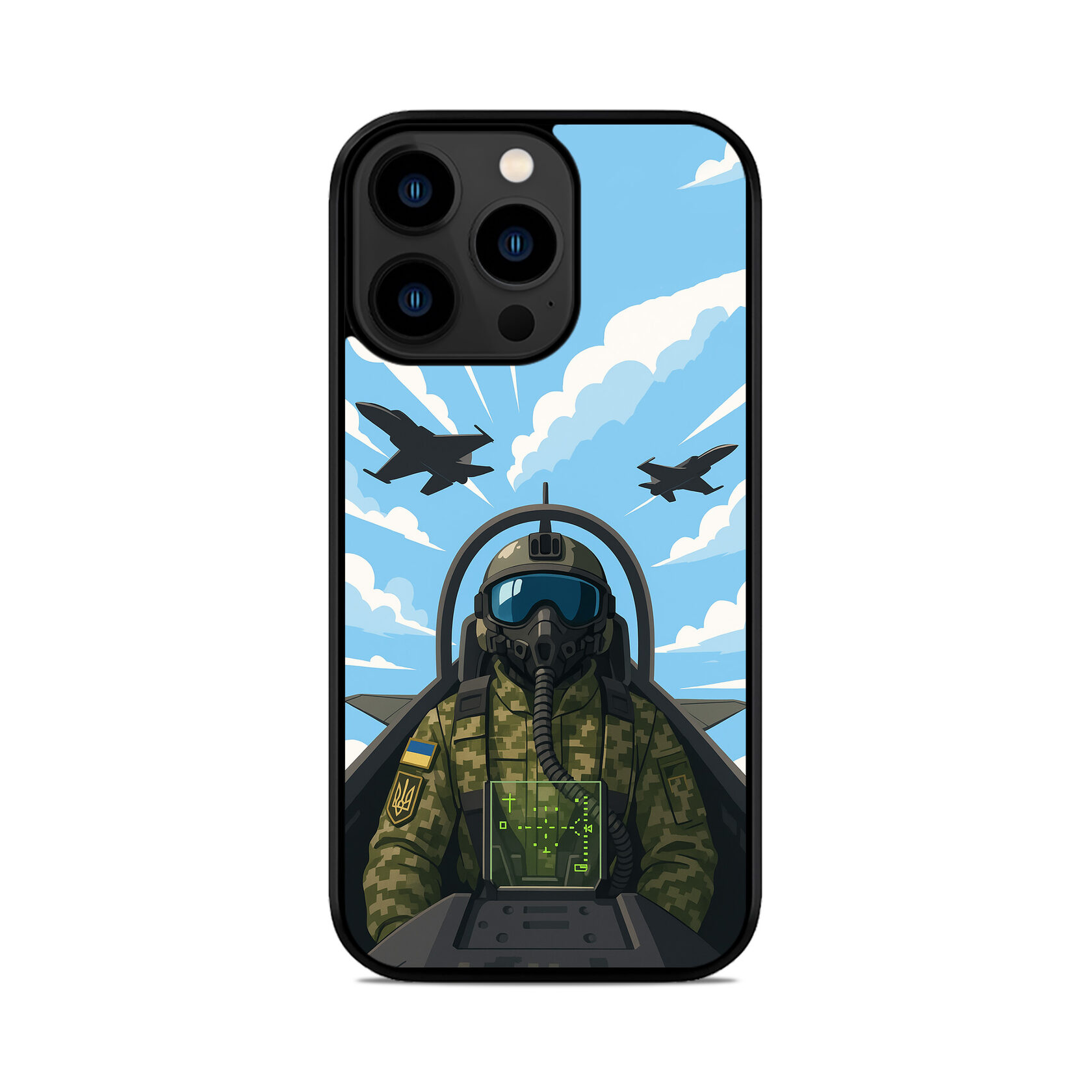 Чохол для iPhone, Samsung, Xiaomi, Huawei, Oppo, Realme ПІЛОТ ЗСУ F16 ЛІТАК