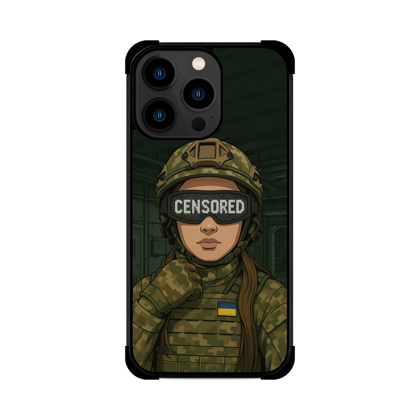 Протиударний чохол для iPhone ЦЕНЗУРА ЗСУ ДІВЧИНА