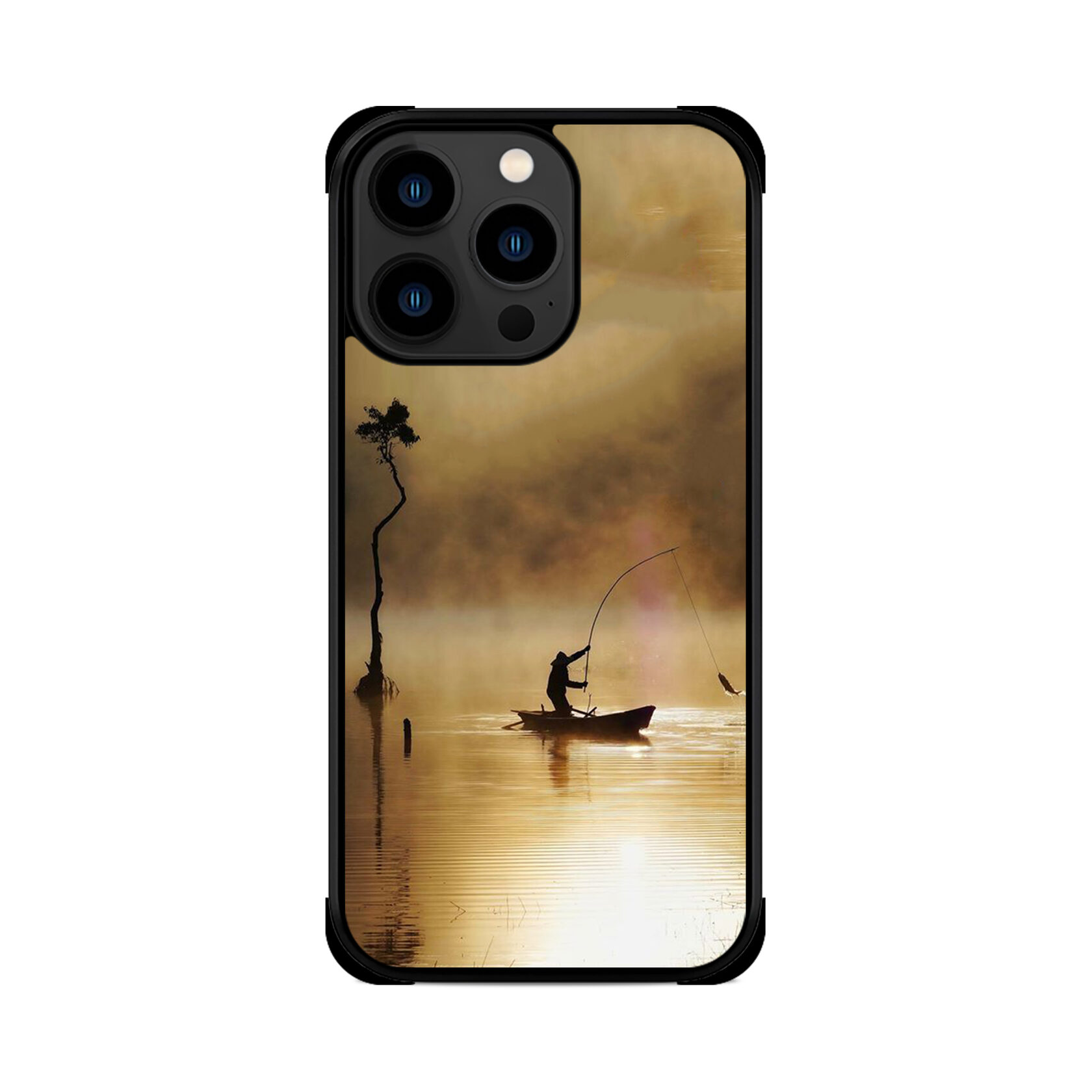 Протиударний чохол для iPhone Рибак Лодка Туман Улов