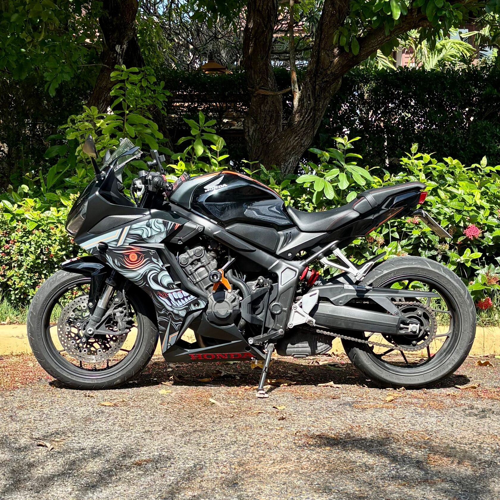 Black Honda CBR650R rental Pattaya — stealth look sport motorcycle