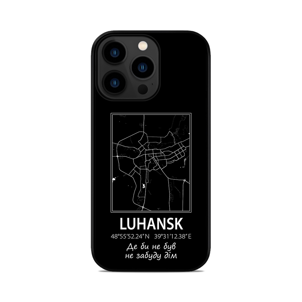 Чохол для iPhone, Samsung, Xiaomi, Huawei, Oppo, Realme мапа Luhansk Луганськ