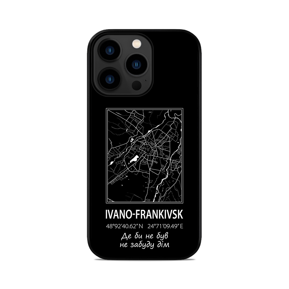 Чохол для iPhone, Samsung, Xiaomi, Huawei, Oppo, Realme мапа Ivano Frankivsk Івано Францівськ