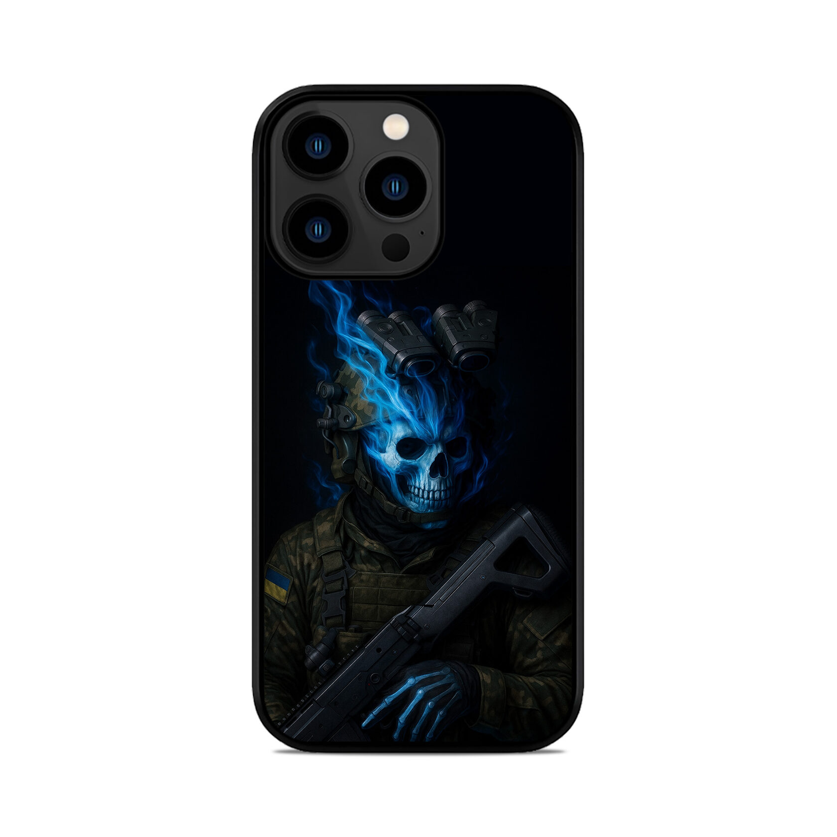 Чохол для iPhone, Samsung, Xiaomi, Huawei, Oppo, Realme ЗСУ ПРИВИД ПАЛАЮЧИЙ ЧЕРЕП